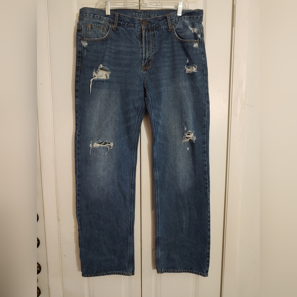 Aeropostale Jeans Distressed 38/34 Denim Worn